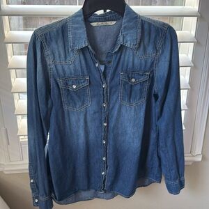 Denim Snap-Button down Western Shirt